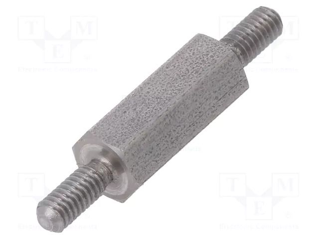 Screwed spacer sleeve; 12mm; Ext.thread: M2,5; hexagonal DREMEC TMM-M2.5X12/DR442