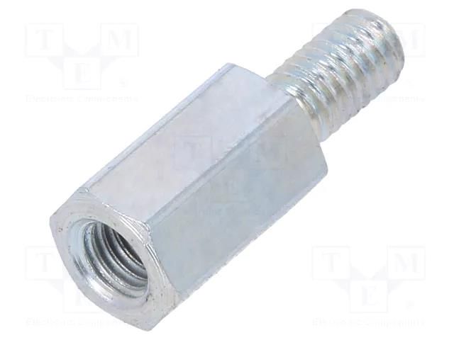 Screwed spacer sleeve; 8mm; Int.thread: M3; Ext.thread: M3; steel DREMEC TFM-M3X8/DR223