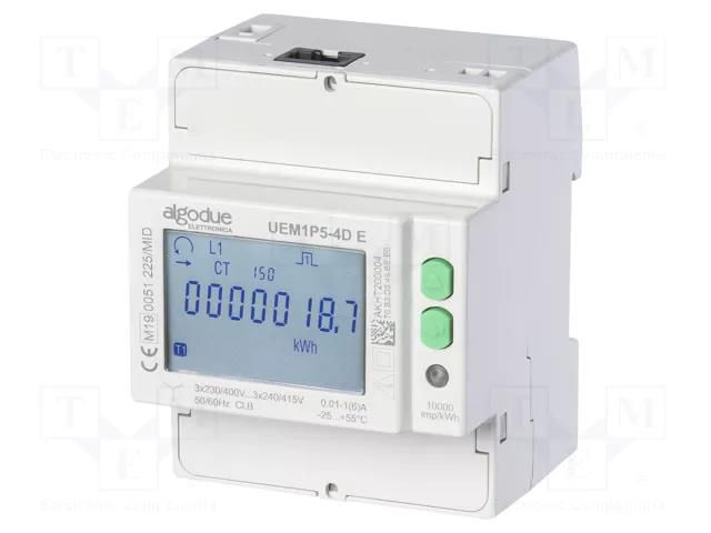 Counter; digital,mounting; for DIN rail mounting; three-phase ALGODUE UEM1P5-4DR-01