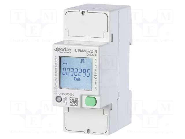 Counter; digital,mounting; for DIN rail mounting; single-phase ALGODUE UEM80-2DM-01