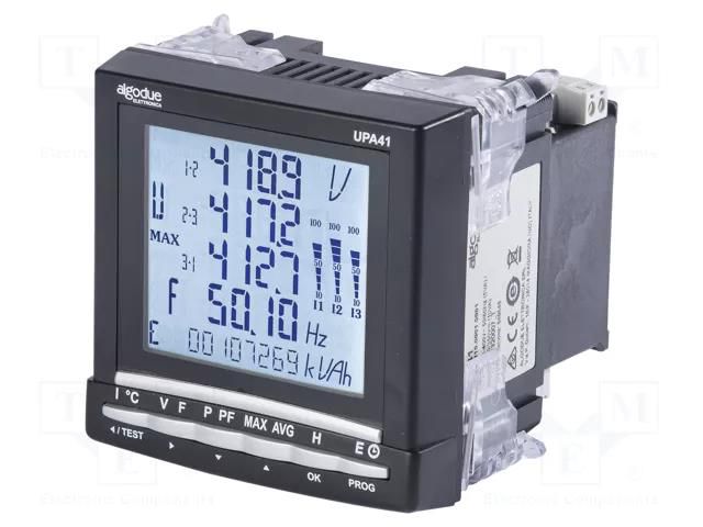 Meter: power quality analyser; on panel; digital,mounting; LCD ALGODUE UPA41-02