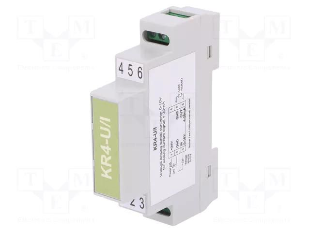 Converter: analog signals; for DIN rail mounting; 0÷10V; 24VDC DAGON KR4-U/I