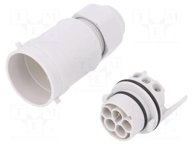Connector: AC supply; screw terminal; male; 16A; 400V; ways: 5; 4+PE AAG STUCCHI 3701/M-5P