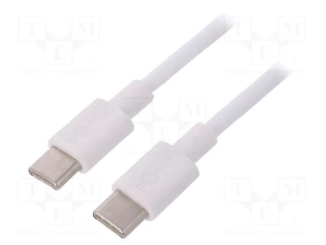 Cable; USB 2.0; USB C plug,both sides; 1m; white Goobay 2USB.C-1.0WH
