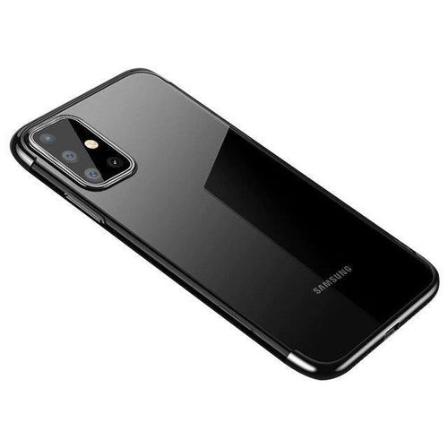 Clear Color Case Gel TPU Electroplating frame Cover for Samsung Galaxy A72 4G black, Hurtel 9111201939172