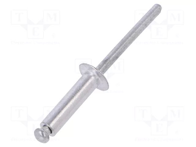 Rivet; aluminium; Rivet diam: 4.8mm; L.rivet: 19mm; 50pcs. VOREL VOREL-70510