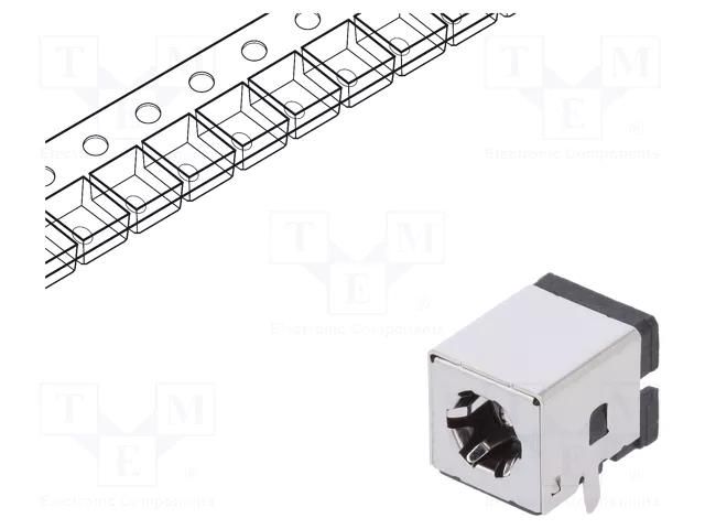 Connector: DC supply; socket; male; 5.5/2.5mm; 5.5mm; 2.5mm; THT HSM C9750-DPNB0000R