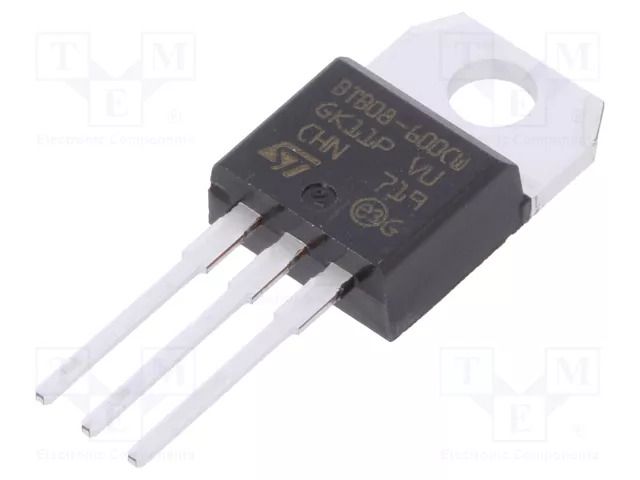 Triac; 600V; 8A; TO220AB; Igt: 35mA STMicroelectronics BTB08-600CWRG