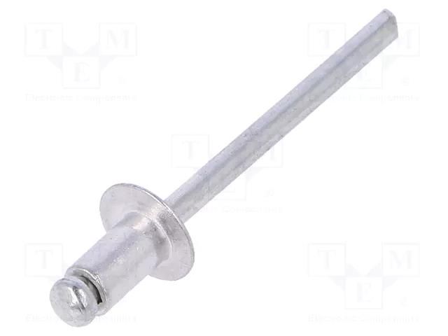 Rivet; aluminium; Rivet diam: 4mm; L.rivet: 6.4mm; 50pcs. VOREL VOREL-70400