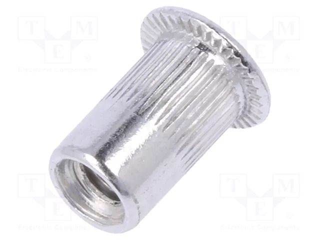 Rivet nut; M3; aluminium; Ømount.hole: 4.9mm; L: 9mm; Head: flat YATO YT-36451