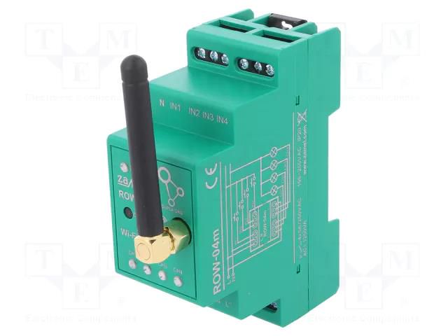 4-channel controller; for DIN rail mounting; 230VAC; IP20; SUPLA ZAMEL ROW-04M