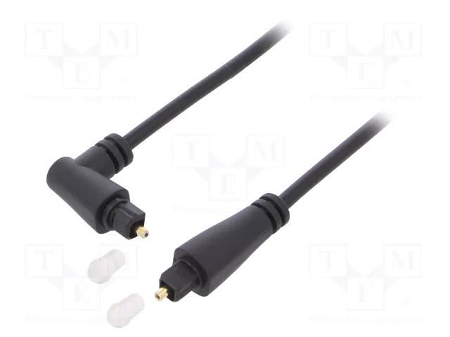 Cable; Toslink plug,Toslink plug angled; 1m; black; Øout: 4mm Goobay TOS-X90-1.0