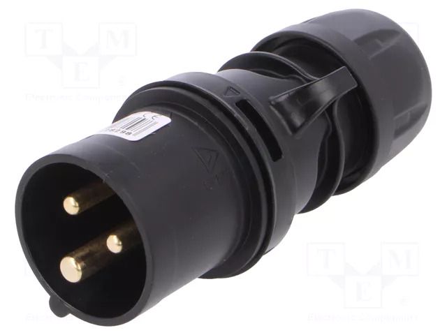 Connector: AC supply; plug; male; 16A; 230VAC; Midnight; IEC 60309 PCE 013-6X