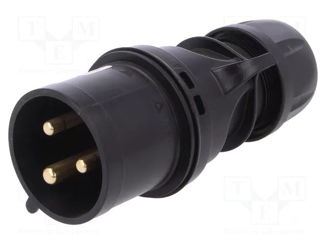 Connector: AC supply; plug; male; 32A; 230VAC; Midnight; IEC 60309 PCE 023-6X
