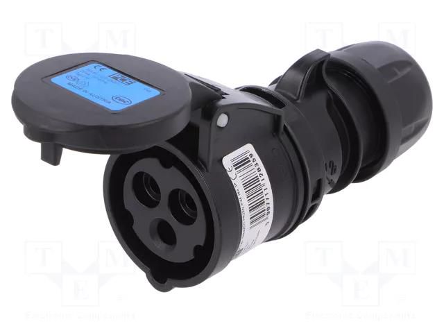 Connector: AC supply; plug; female; 16A; 230VAC; Midnight; IP44 PCE 213-6X