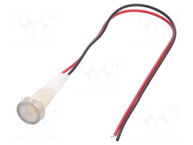 Indicator: LED; flat; white; 110VDC; 110VAC; Ø10mm; leads 200mm NINIGI IND10P-110W-W