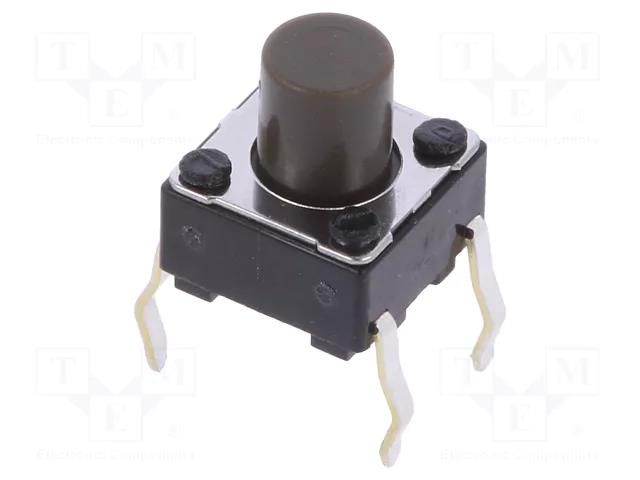Microswitch TACT; SPST; Pos: 2; 0.05A/12VDC; THT; 1.6N; 6x6x3.5mm ALPS SKHHBWA010
