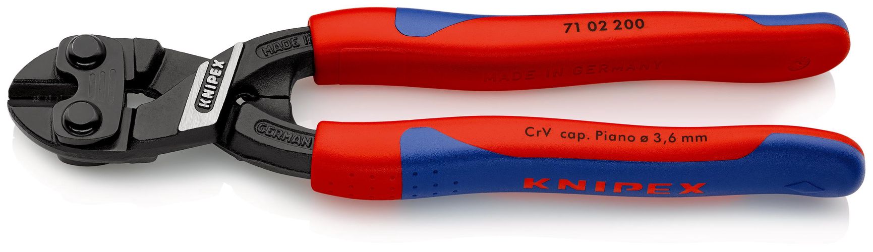 KNIPEX 71 02 200 CoBolt® Compact Bolt Cutter with slim multi-component grips black atramentized 200 mm 71 02 200 4003773047056