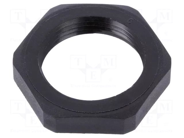 Nut; PG16; polyamide; UL94V-2; black; Thread: PG; -40÷125°C TECHNO 6040050CC