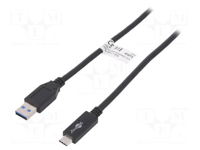 Cable; USB 3.1; USB A plug,USB C plug; 0.5m; black; 10Gbps GOOBAY USB.C-A/G2-0.5BK