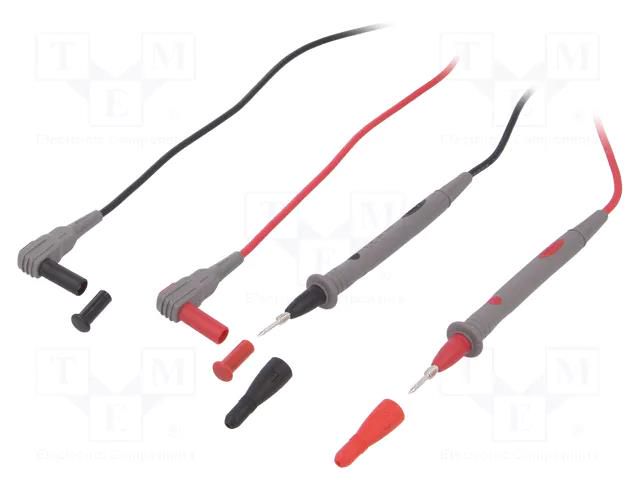 Test leads; Umax: 1kV; Imax: 10A; Len: 900mm; black,red; 2pcs. UNI-T UTL27