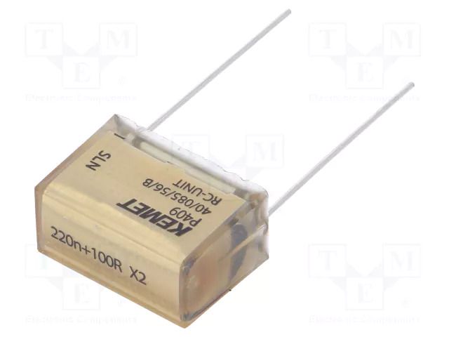 Capacitor: paper; X2; 220nF; 275VAC; 20.3mm; ±20%; THT; P409; 630VDC KEMET P409CP224M275AH101