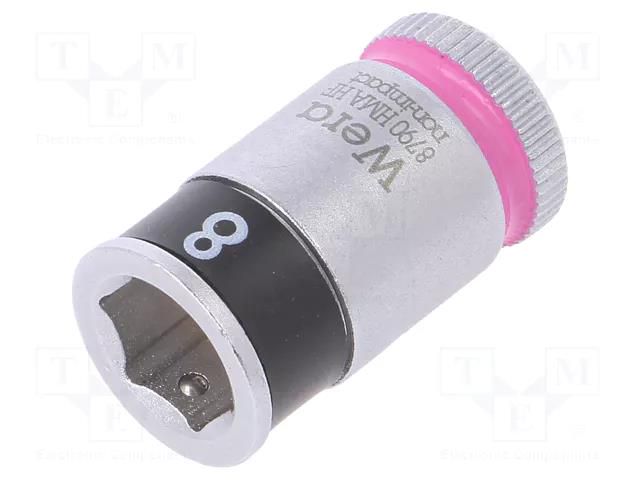 Socket; 6-angles,socket spanner; HEX 8mm; 1/4"; Zyklop WERA WERA.05003723001