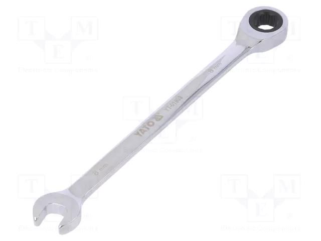 Wrench; combination spanner,with ratchet; 8mm YATO YT-01908