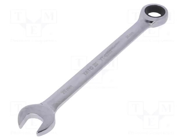 Wrench; combination spanner,with ratchet; 25mm YATO YT-0203