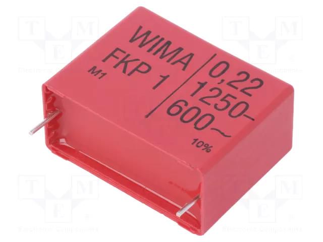 Capacitor: polypropylene; 220nF; 1250VDC; 600VAC; 19x32x41.5mm WIMA FKP1-220N/1250