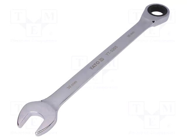 Wrench; combination spanner,with ratchet; 30mm YATO YT-0205