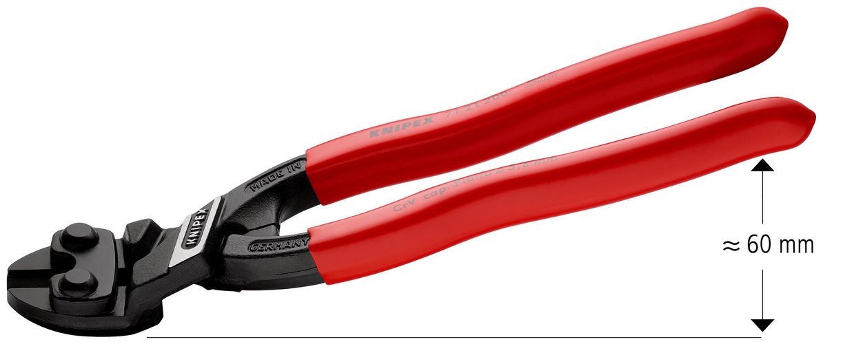 KNIPEX 71 21 200 CoBolt® Compact Bolt Cutter plastic coated black atramentized 200 mm 71 21 200 4003773066866