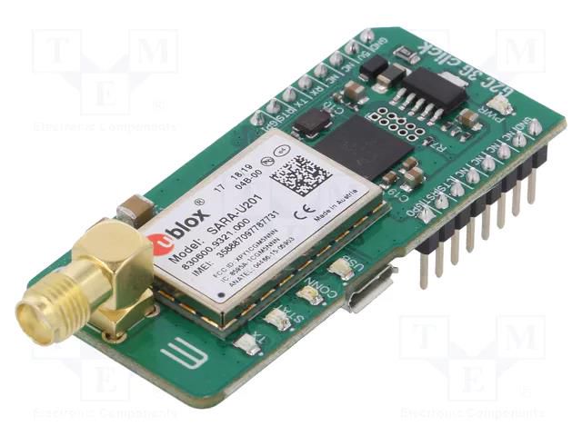 Click board; prototype board; Comp: MK64FN1M0VDC12,SARA-U201; 3G MIKROE MIKROE-3888