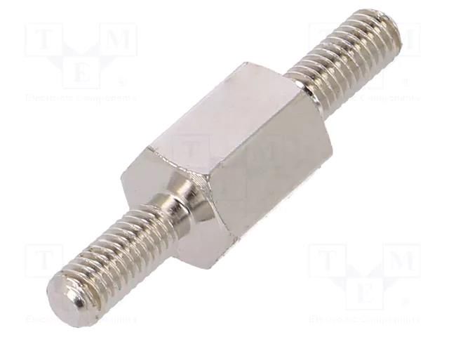 Screwed spacer sleeve; 8mm; Ext.thread: M3; hexagonal; brass DREMEC TMM-M3X8/DR415