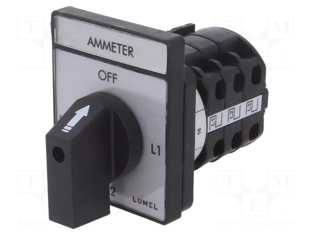 Switch: ammeter cam switch; Stabl.pos: 4; 16A; OFF-L1-L2-L3; Pos: 4 LUMEL PKT4-C91TXXXOFA000