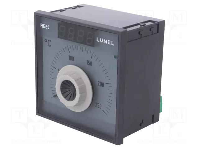 Module: regulator; Pt100; temperature; SPDT; OUT 2: SPST-NO; RE55 LUMEL RE55-042100M0