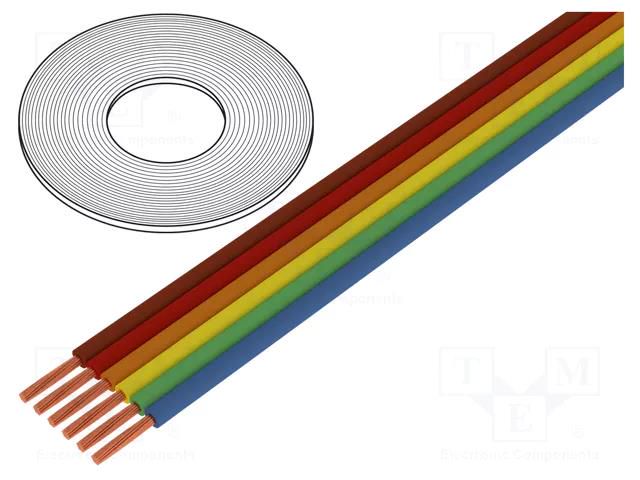 Wire: ribbon; TLWY; 8x0.124mm2; stranded; Cu; unshielded; PVC; 150V TECHNOKABEL 5.2.107