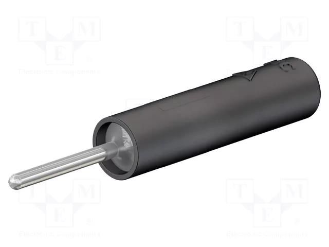 Connector: 4mm banana; socket; 20A; black; nickel plated; 37.8mm STÄUBLI B4-I/S1.5-21