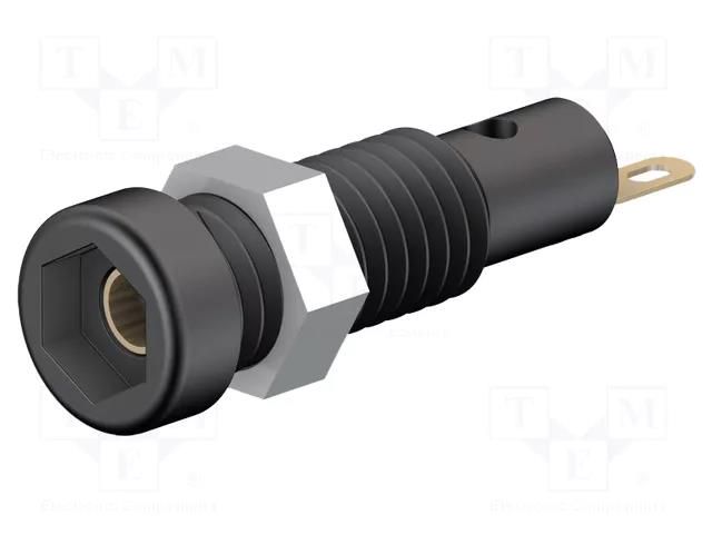 Connector: 2mm banana; socket; 10A; 23.3mm; black; insulated; 60VDC STÄUBLI LB2-IF-21