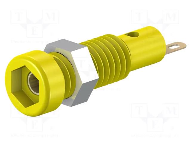 Connector: 2mm banana; socket; 10A; 23.3mm; yellow; insulated STÄUBLI LB2-IF-24