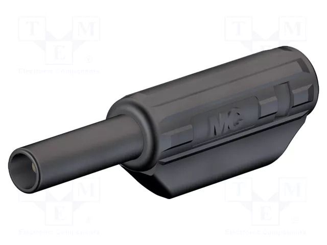 Connector: 2mm banana; plug; 10A; 600V; black; gold-plated; 36mm STÄUBLI SL205-K-21