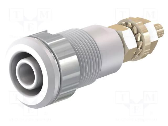 Connector: 4mm banana; socket; 32A; 1kV; Cutout: Ø12.2mm; white STÄUBLI SLB4-G-29