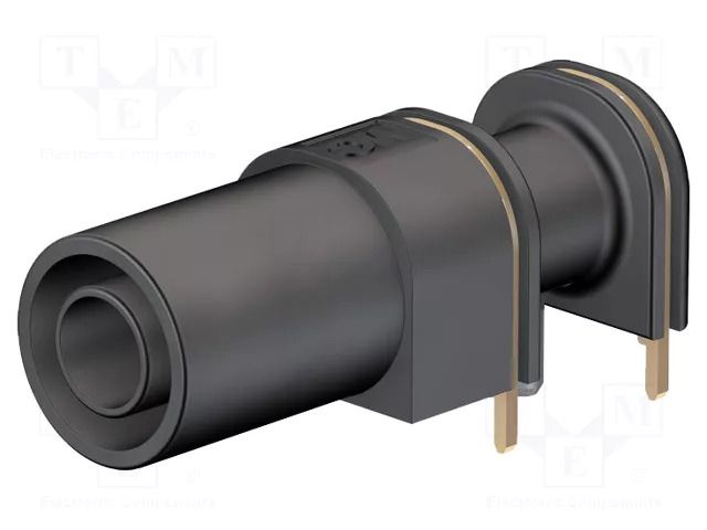 Connector: 4mm banana; socket; 24A; 33mm; black; gold-plated; brass STÄUBLI XELW-4-21