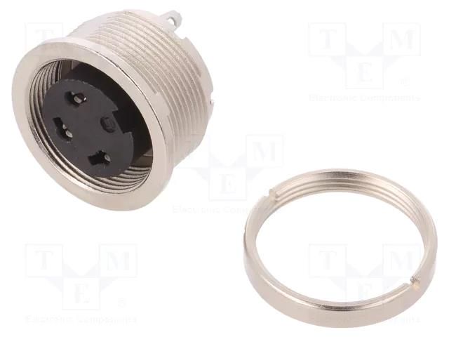 Connector: M16; socket; female; PIN: 3; 150V; unshielded; 7A; IP40 BINDER 09-0308-00-03