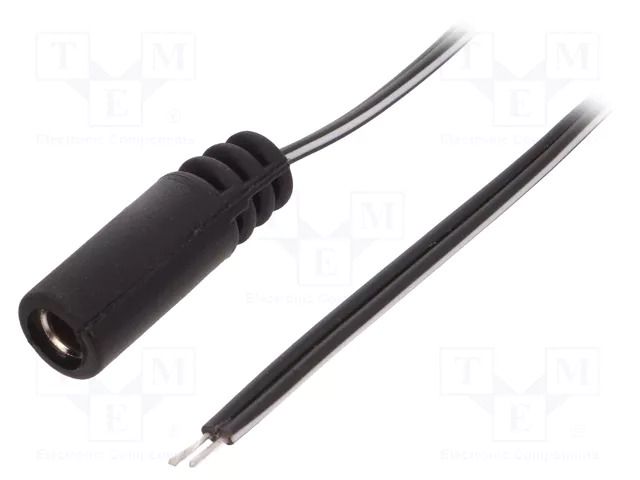 Cable; 2x0.5mm2; wires,DC 5,5/2,1 socket; straight; black; 0.2m BQ CABLE DC.CAB.2000.0020