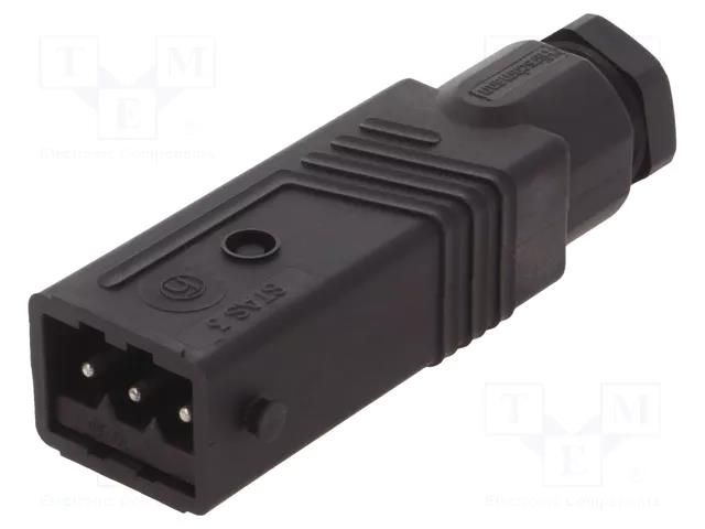 Connector: rectangular; ST; plug; male; PIN: 3; tinned; IP54; 16A HIRSCHMANN STAS3NSW