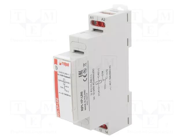 Relay: installation; monostable; SPDT; 16A; Uswitch: max.300VAC RELPOL RPI-1P-UNI