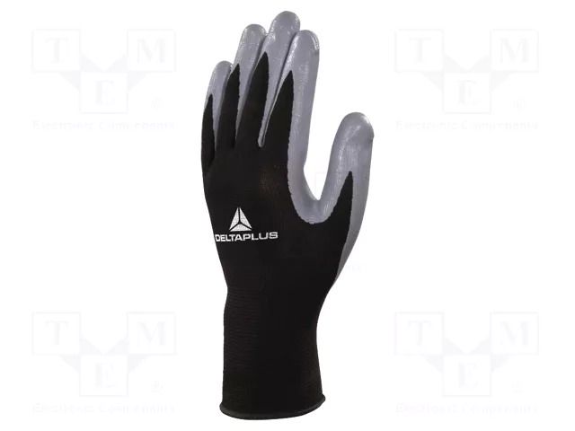 Protective gloves; Size: 9; grey-black; nitryl,polyester; VE712GR DELTA PLUS DEL-VE712GR09