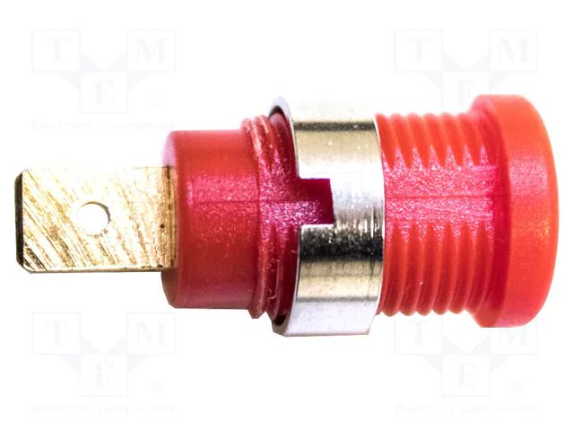Connector: 4mm banana; 1kV; 36A; red; gold-plated; soldered; brass MUELLER ELECTRIC BU-P72913-2