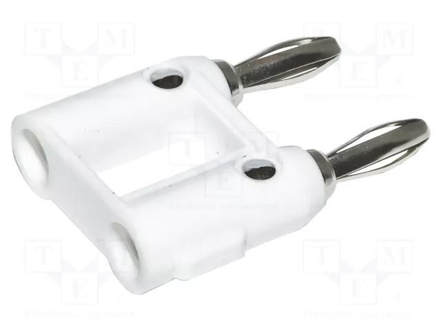 Connector: 4mm banana; stackable safety shunt; 15A; 5kV; white MUELLER ELECTRIC BU-PMDP-S-9